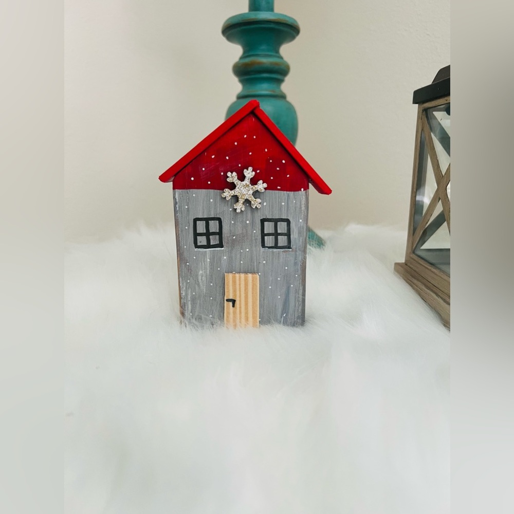 Christmas Handmade Wood House,Tiered Tray House decor, Farmhouse Decor,